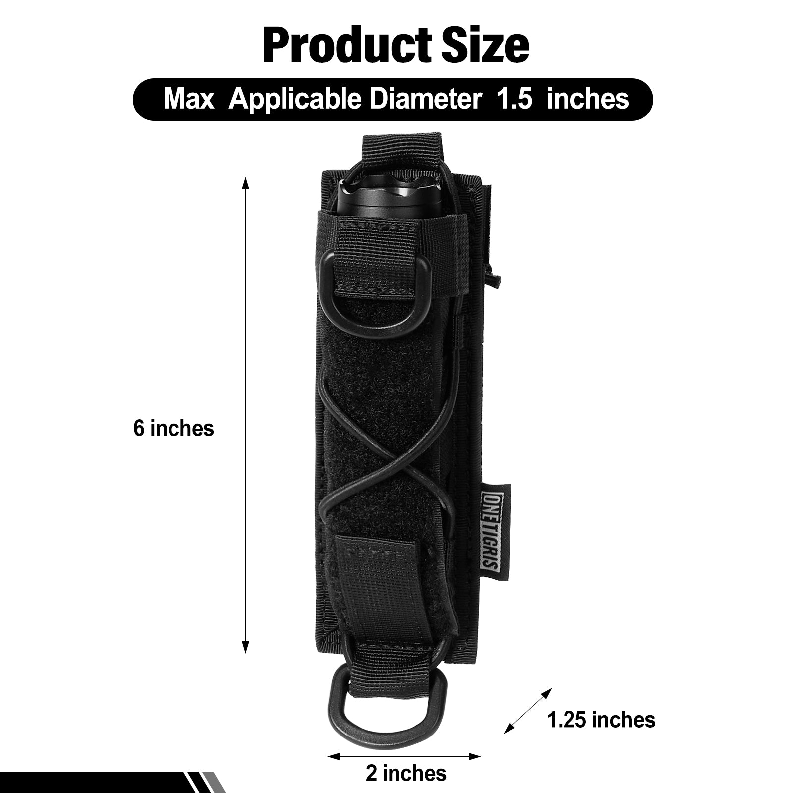 Flashlight Pouch 04 丨 MOLLE System & Adjustable Size